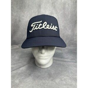 Titleist golfs symbol of excellence hat navy blue contrast white stitching